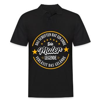 MALER Rente 2023 eine echte Legende verlässt das - Männer Poloshirt - Schwarz - Vorne - Kai (181cm)