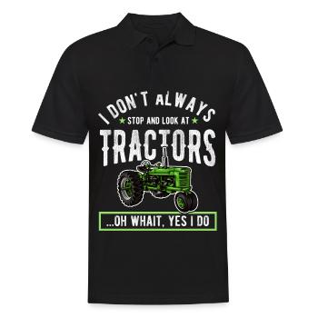 Agriculteur de tracteurs - Polo Homme - noir - Devant - Kai (181cm)