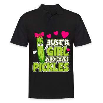Lustiges Gurkenliebhaber Wortspiel Just a girl yho - Männer Poloshirt - Schwarz - Vorne - Kai (181cm)