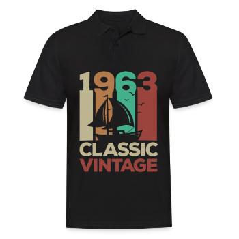 1963 Classique vintage voile 60e anniversaire - Polo Homme - noir - Devant - Kai (181cm)