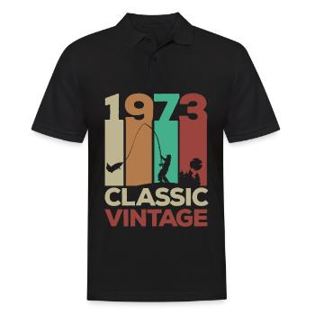 1973 50e anniversaire Vintage Rétro - Polo Homme - noir - Devant - Kai (181cm)
