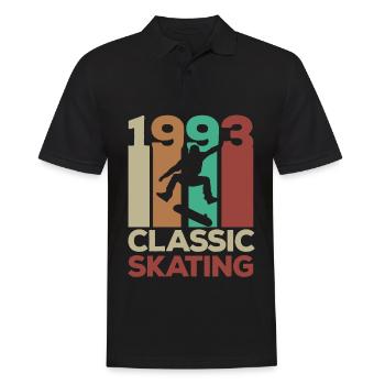 1993 Classic Vintage Skateboarder 30. Geburtstag - Männer Poloshirt - Schwarz - Vorne - Kai (181cm)