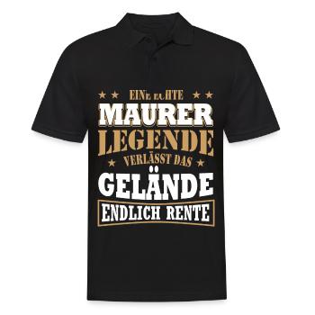 Ruhestand Maurer Perfekt Für Maurer In Rente - Männer Poloshirt - Schwarz - Vorne - Kai (181cm)