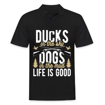 Duck hunters Duck hunting dogs hunting excursion - Men's Polo Shirt - black - Front - Kai (181cm)