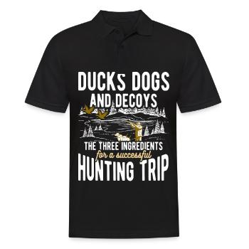 Duck hunters Duck hunting dogs hunting excursion - Men's Polo Shirt - black - Front - Kai (181cm)