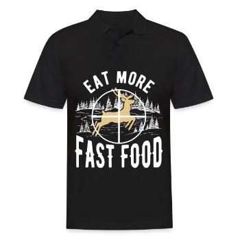 Chasse au cerf Les chasseurs de cerfs mangent plus de fast-food - Polo Homme - noir - Devant - Kai (181cm)
