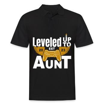 Leveled Up Zur Tante 2023 - Men's Polo Shirt - black - Front - Kai (181cm)