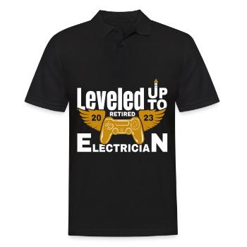Retraite Électricien retraité Retraite 2023 - Polo Homme - noir - Devant - Kai (181cm)