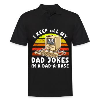 Ich Behalte Alle Witze Meines Vaters In Einem - Männer Poloshirt - Schwarz - Vorne - Kai (181cm)