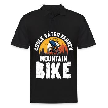 Mountain Bike Papa Vater - Männer Poloshirt - Schwarz - Vorne - Kai (181cm)