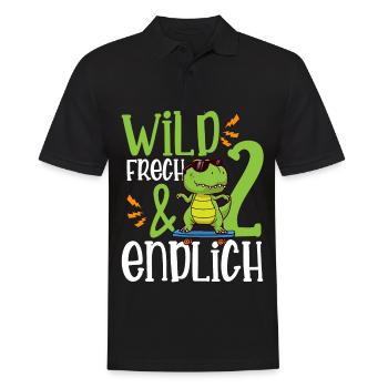 Wild Frech & endlich 2 zweiter Geburtstag - Männer Poloshirt - Schwarz - Vorne - Kai (181cm)
