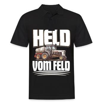 Landwirt Held Vom Feld - Männer Poloshirt - Schwarz - Vorne - Kai (181cm)