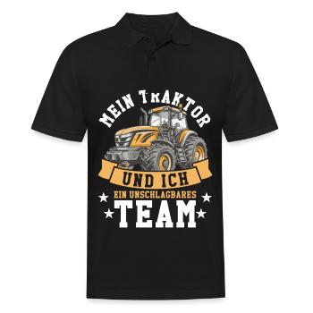 Landwirt Ackerbauer Traktor - Männer Poloshirt - Schwarz - Vorne - Kai (181cm)