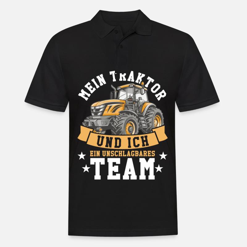 Landwirt Ackerbauer Traktor - Männer Poloshirt - Schwarz