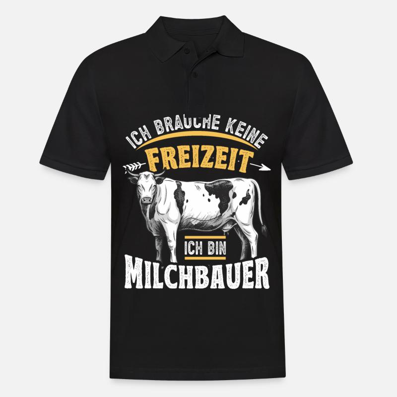 Landwirt Milchbauer Kuhbauer Spruch - Männer Poloshirt - Schwarz