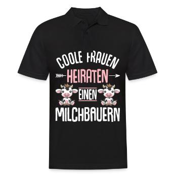 Landwirt Milchbauer Kuhbauer Colle Bäuerin - Männer Poloshirt - Schwarz - Vorne - Kai (181cm)