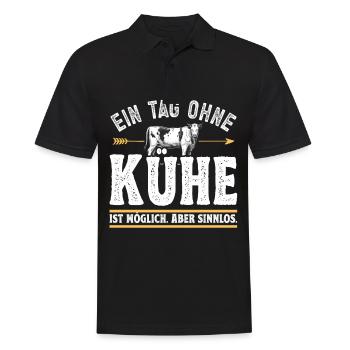 Landwirt Milchbauer Kuhbauer Ein Tag ohne Kühe - Männer Poloshirt - Schwarz - Vorne - Kai (181cm)