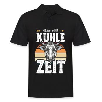 Landwirt Milchbauer Kuhbauer Lustiger Spruch Kuh - Männer Poloshirt - Schwarz - Vorne - Kai (181cm)