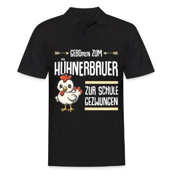 Huhn Hühner Kind von Hühnerbauer - Männer Poloshirt - Schwarz - Vorne - Kai (181cm)