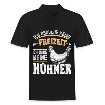 Hühnerbauer Huhn lustige Hühner Geschenke - Männer Poloshirt - Schwarz - Vorne - Kai (181cm)