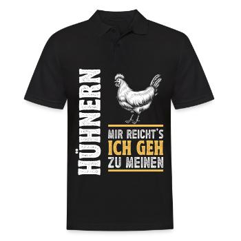 Hühnerbauer Huhn Ich Geh Zu Meinen Hühnern - Männer Poloshirt - Schwarz - Vorne - Kai (181cm)