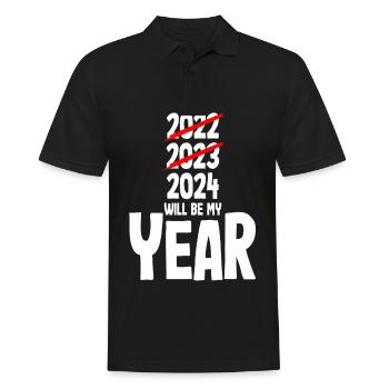 Silvester 2024 Wird Mein Jahr Sein - Männer Poloshirt - Schwarz - Vorne - Kai (181cm)