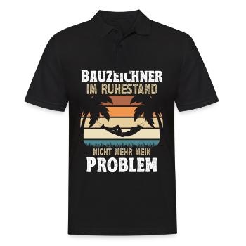 Geschenke Rente 2024 Bauzeichner Ruhestand - Männer Poloshirt - Schwarz - Vorne - Kai (181cm)