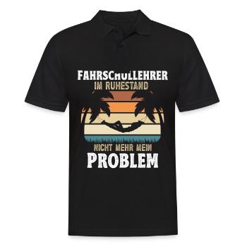 Geschenke Rente 2024 Fahrschullehrer Ruhestand - Männer Poloshirt - Schwarz - Vorne - Kai (181cm)