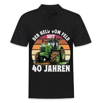 Der held Vom Feld Traktor 28 Geburtstag - Männer Poloshirt - Schwarz - Vorne - Kai (181cm)