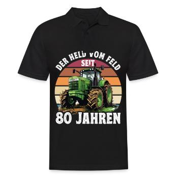 Der held Vom Feld Traktor 28 Geburtstag - Männer Poloshirt - Schwarz - Vorne - Kai (181cm)