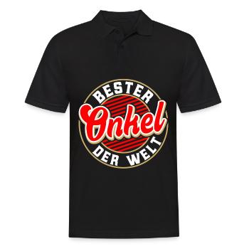 Bester Onkel werdender Onkel 2024 - Männer Poloshirt - Schwarz - Vorne - Kai (181cm)