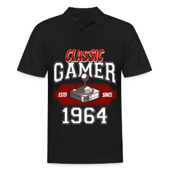 Video Gaming 60 Geburtstag 1964 Classic Gamer - Männer Poloshirt - Schwarz - Vorne - Kai (181cm)