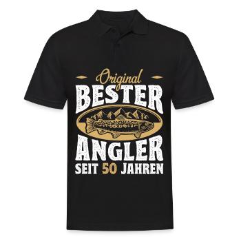 Drôle de pêcheur à la ligne hobby pêcheur idée cadeau pour 50. - Polo Homme - noir - Devant - Kai (181cm)