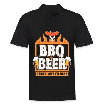 Lustiges Grillspruch Barbecue Papa Vater BBQ Bier - Männer Poloshirt - Schwarz - Vorne - Kai (181cm)