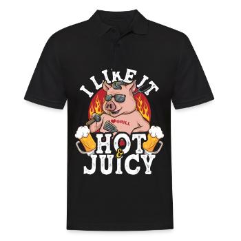 Lustiges Grillspruch Barbecue Papa Vater BBQ Bier - Männer Poloshirt - Schwarz - Vorne - Kai (181cm)