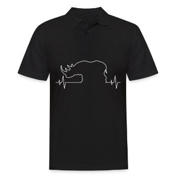 Battement de cœur Rhinocéros Rhinos Silhouette Afrique - Polo Homme - noir - Devant - Kai (181cm)