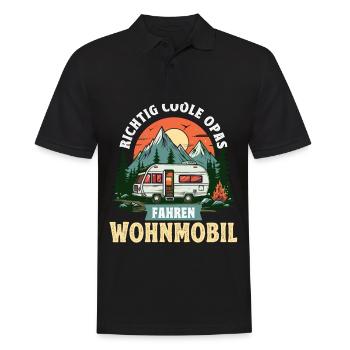 Camping Camper Richtig Coole Opas fahren Wohnmobil - Männer Poloshirt - Schwarz - Vorne - Kai (181cm)
