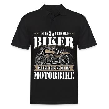 35. Motard Cadeaux d’anniversaire Moto vintage - Polo Homme - noir - Devant - Kai (181cm)