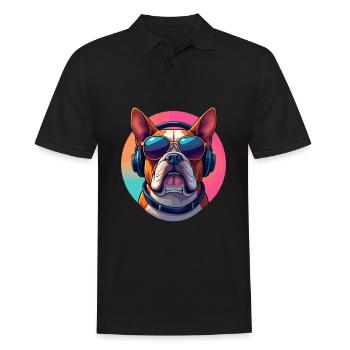 Bouledogue anglais lunettes de soleil casque en pop - Polo Homme - noir - Devant - Kai (181cm)
