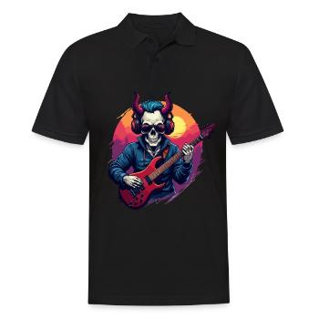 Heavy Metal Skeleton Sunglasses Headphones in Pop - Men's Polo Shirt - black - Front - Kai (181cm)