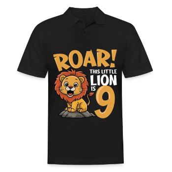 9 Birthday Boy Lion - Men's Polo Shirt - black - Front - Kai (181cm)