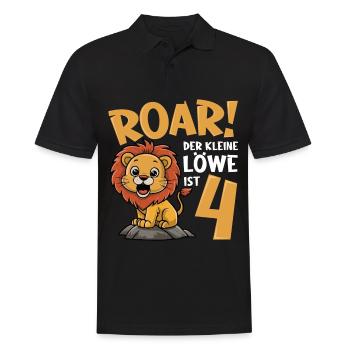 4th Birthday Boy Lion - Men's Polo Shirt - black - Front - Kai (181cm)