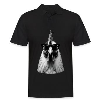 Poulet Lunettes de soleil motif animal Poulet éleveur poulets - Polo Homme - noir - Devant - Kai (181cm)