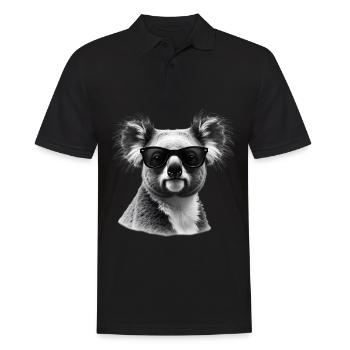 Koala Sonnenbrille Tier Motiv Koala - Männer Poloshirt - Schwarz - Vorne - Kai (181cm)