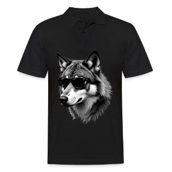 Lunettes de soleil loup motif animal avec imprimé loup - Polo Homme - noir - Devant - Kai (181cm)