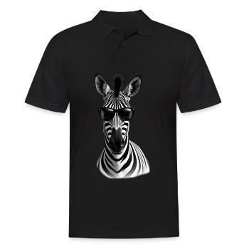 Zebra Sunglasses Animal Motif Zebra Black White - Men's Polo Shirt - black - Front - Kai (181cm)