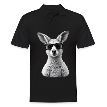 Kangaroo Sunglasses Animal Motif Kangaroo - Men's Polo Shirt - black - Front - Kai (181cm)