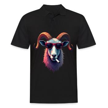 Bouledogue avec lunettes de soleil motif animal fumant - Polo Homme - noir - Devant - Kai (181cm)