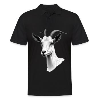 Goat Black White Outfit Animal Motif Art Goats - Men's Polo Shirt - black - Front - Kai (181cm)