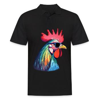 Poulet Art Oeuvre Pop Art Poulets - Polo Homme - noir - Devant - Kai (181cm)